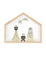 Borduurpakket kerststal van Rico Design 100181  incl frame in kruissteek