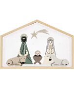 Borduurpakket kerststal van Rico Design 100182  incl frame in kruissteek