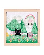 Rico Design borduurpakket Pixel kunst landschap 100223 telpatroon incl. frame