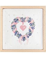 Rico Design borduurpakket hartenkrans 100414 telpatroon incl. frame
