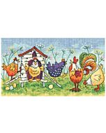 Heritage Crafts borduurpakket blije kippen 1297A telpatroon