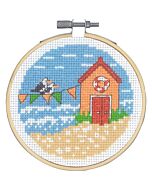 Borduurpakket strandhuisje van Permin  13-1424 incl borduurring