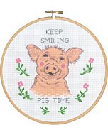 Permin borduurpakket keep smiling pig time 13-4156 telpatroon incl. borduurring
