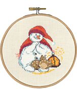 Permin borduurpakket Sneeuwpop en het kleine hertje 13-5286 telpatroon incl. borduurring