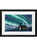 Permin borduurpakket kerk in het noorderlicht 13-5399 telpatroon