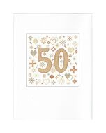 Heritage Crafts borduurpakket wenskaart jubileum 50 1376A telpatroon incl. passe-partoutkaart en envelop