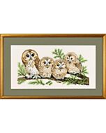 Borduurpakket 4 uilen  van Eva Rosenstand 14-146  linnen