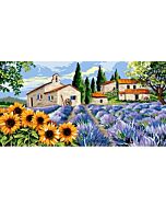Voorbedrukt canvas/stramien Provençaals gehucht om te borduren van Margot 170.14