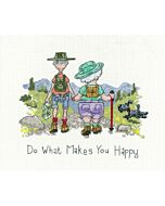 Heritage Crafts borduurpakket doe wat jou gelukkig maakt 1792A telpatroon