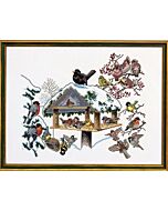 Borduurpakket vogelhuis in de winter van Eva Rosenstand