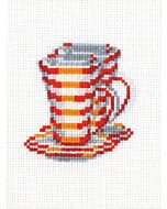 Borduurpakket Rode kop en schotels is een telpakket  van vervaco