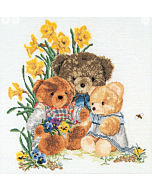 Thea Gouveneur borduurpakket Teddy bears 2048A telpatroon