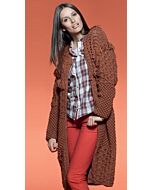 Breipakket lang dames vest gemaakt van Partner 6 van Phildar