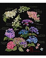 Thea Gouveneur borduurpakket 'Hortensia' 3067.05 telpatroon (ook verkrijgbaar op linnen (3067) & witte aida (3067A))