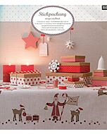 Borduurpakket voorbedrukt Kersttafelkleedje kerstman met rendier  om te borduren van rico 31182.52.21