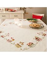 Rico Design borduurpakket tafelkleed met gebakjes 31185.52.21 voorbedrukt borduren