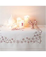 Voorbedrukt tafelkleed ijskristallen Rico Design 31193.52.21 borduren 90x90cm