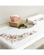 Borduurpakket voorbedrukte loper kerstrozen van Rico 31230.52.18