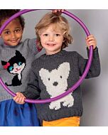 .Kindertrui met een witte hond van Phildar