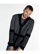 Phildar herenvest met sjaalkraag breien Partner 3.5