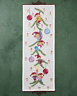 Permin borduurpakket adventskalender elfjes in de boom 34-6274 telpatroon