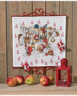 Borduurpakket adventkalander kerststal Permin 34-0218