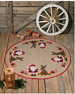 Borduurpakket kerstkleed kerstman met eland Permin 45-0210