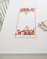 Permin borduurpakket tafelloper Kerstmannen orkest 58-3209 telpatroon