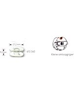 Plastic spoelen met kleine omloopgrijper van Prym.