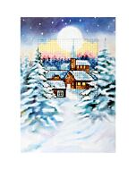 Orchidea wenskaart huisje in de sneeuw 6233 borduren