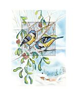 Orchidea wenskaart Pimpelmees in de boom 6268 borduren