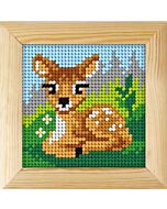 Orchidea borduurpakket hertje 6717 voorbedrukt incl. houten lijstje