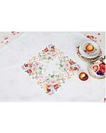 Borduurpakket voorbedrukt kleedje voorjaars- bloemen in kruissteek van Rico 67263.52.21