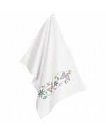 Borduurpakket theedoek vlinders met bloemen voorbedrukte om te borduren