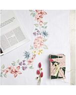 Borduurpakket voorbedrukt kleedje bloemencirkel in platsteek van Rico 67471.54.21