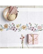 Rico Design tafellopertje bloemen 67473.52.18 voorbedrukt borduren in kruissteek