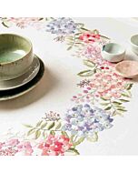 Voorbedrukt tafelkleed hortensiakrans om te borduren 90x90cm Rico design 68303.52.21