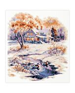 Magic needle borduurpakket huis in vroege winter 70-32 telpatroon