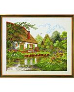 Borduurpakket huis aan het meer van Eva Rosenstand 74-184 linnen