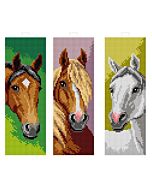 Orchidea paarden set van 3 boekenleggers 7693 telpatroon