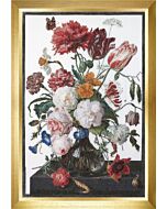 Borduurpakket Still Life with Flowers in a glass vase. 1650-1683, Jan Davidsz, De Heem"  Een bloemen stilleven van Jan Davidz 