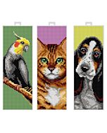 Orchidea dieren set van 3 boekenleggers 7896 borduren