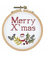 Borduurpakket merry christmas incl borduurring om te borduren telwerk van Rico 80075.54.00