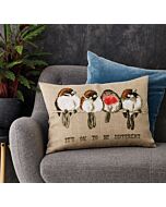 Kussen borduurpakket it's ok to be different vogels van Permin  83-3150