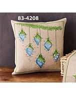 Permin borduurkussenpakket kerstballen 83-4208 telpatroon