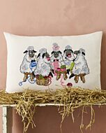 Permin borduurkussenpakket 'breiende schapen' 83-5118 telpatroon