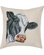 Permin Borduurpakket Kussen Nieuwsgierige Koe 83-6101 met telpatroon