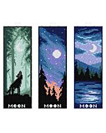 Orchidea borduurpakket maan boekenleggers 3st. 8708 telpatroon