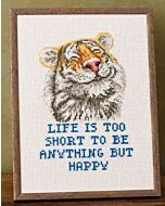 Permin borduurpakket life is too short.. 92-4136 telpatroon