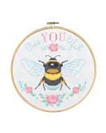 Borduurpakket incl borduurring Bee you tiful Bij van Permin  92-2801